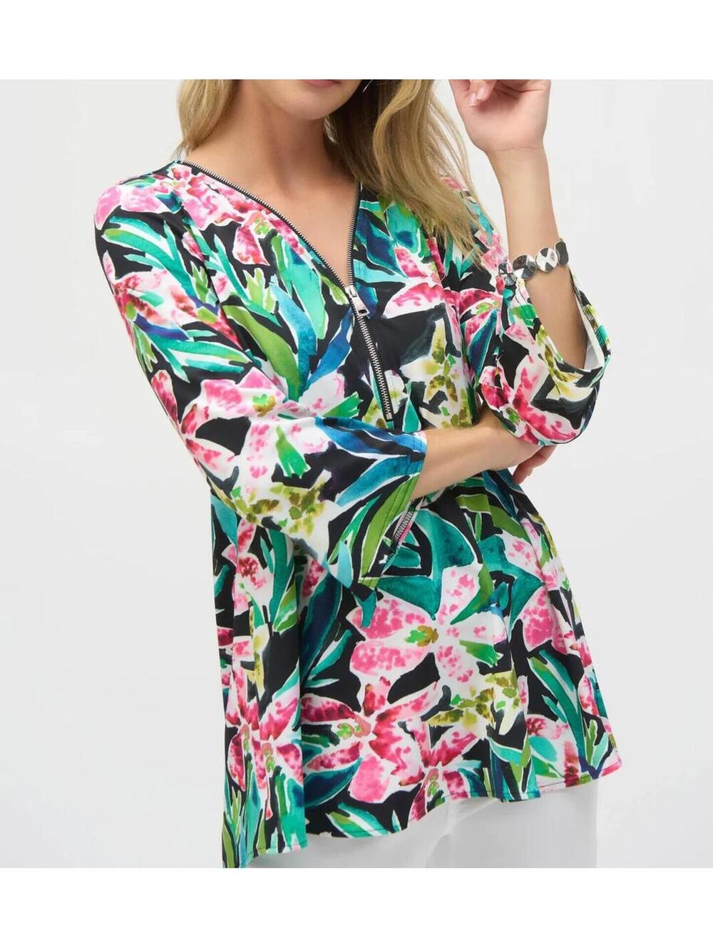 Joseph Ribkoff Tropical Print Fit and Flare Tunic Style 252157 Spring/Summer